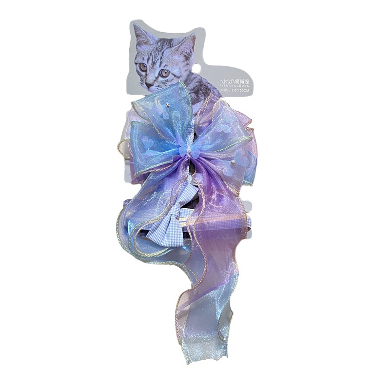 高颜值外出背心式蝴蝶结猫咪牵引绳工字仙女猫宠物胸背带英短美短