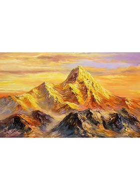 大芬村手绘日照金山客厅油画