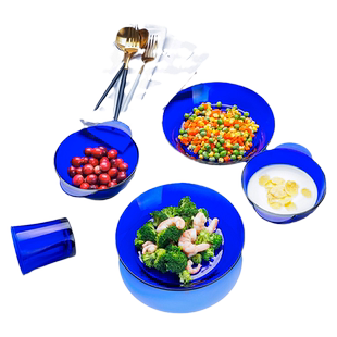 DURALEX多莱斯钢化玻璃餐具套装家用碗盘碟耐高温纯色轻奢高颜值