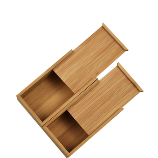 简约抽拉盖竹盒定做长方形抽屉盒木质茶具包装盒定制茶叶收纳木盒