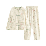 芬腾女士睡衣海岛绒秋冬加厚长袖保暖套装新中式珊瑚绒加绒家居服