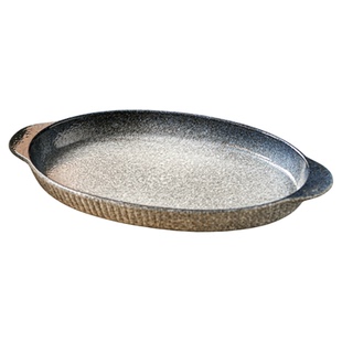 蒸鱼专用盘子料理盘陶瓷烤盘大盘子家用双耳汤盘长条盘摆盘餐具