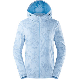 探拓户外春夏新款迷彩弹力风衣女士轻薄透气运动旅行休闲套里外套