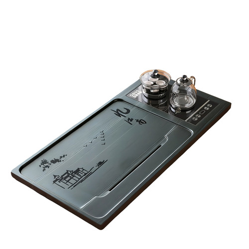 天然皇庭玉石茶盘家用一体带烧水功能底部上水全自动茶具套装茶台