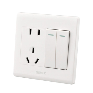 86型暗装二开五孔二位开关带插座双开两开双联双控2开5孔