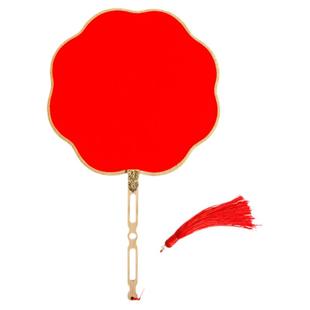 团扇红色空白刺绣国画书法绘画创作材料真丝熟绢扇面古风diy扇子