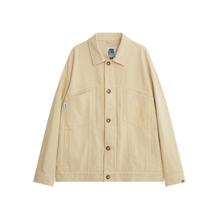 HEA x i.t izzue国潮醒狮复古水洗翻领工装夹克外套男女情侣纯棉