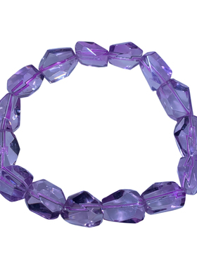 天然冰透紫水晶刻面手链随形配饰