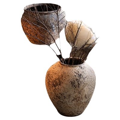 手工茶室花盆景德镇粗陶日式