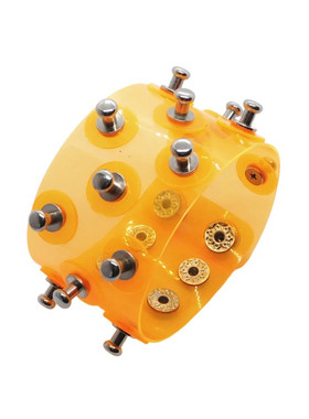 和尚头铆钉圆盘垫片桔黄透明手链