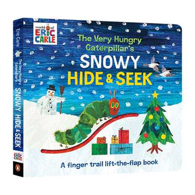 英文原版 Eric Carle The Very Hungry Caterpillar's Snowy Hide艾瑞卡尔纸板翻翻书 英文版 进口英语原版书籍