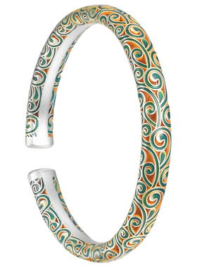 吴越老银铺足银9999青络手镯