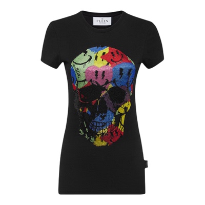 PHILIPP PLEIN 2026春夏女士Sexy Pure笑脸骷髅T恤修身短袖上衣