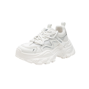 依思q老爹鞋女款2026新款春季百搭休闲鞋子女厚底增高小白运动鞋