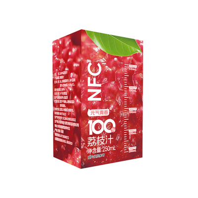 元气青春100%荔枝汁250ml/盒