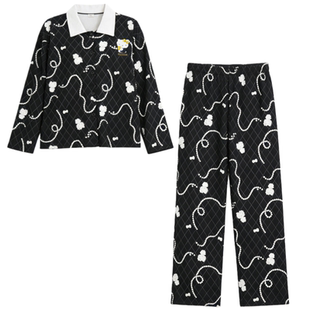 2026新款漂亮出门睡衣女士秋冬季长袖可外穿家居服绝美赫本风套装