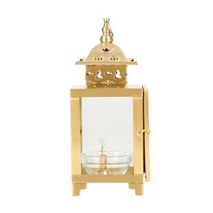 黄铜四面防风天灯家用酥油灯盏佛堂寺庙长明灯玻璃蜡烛神台供灯