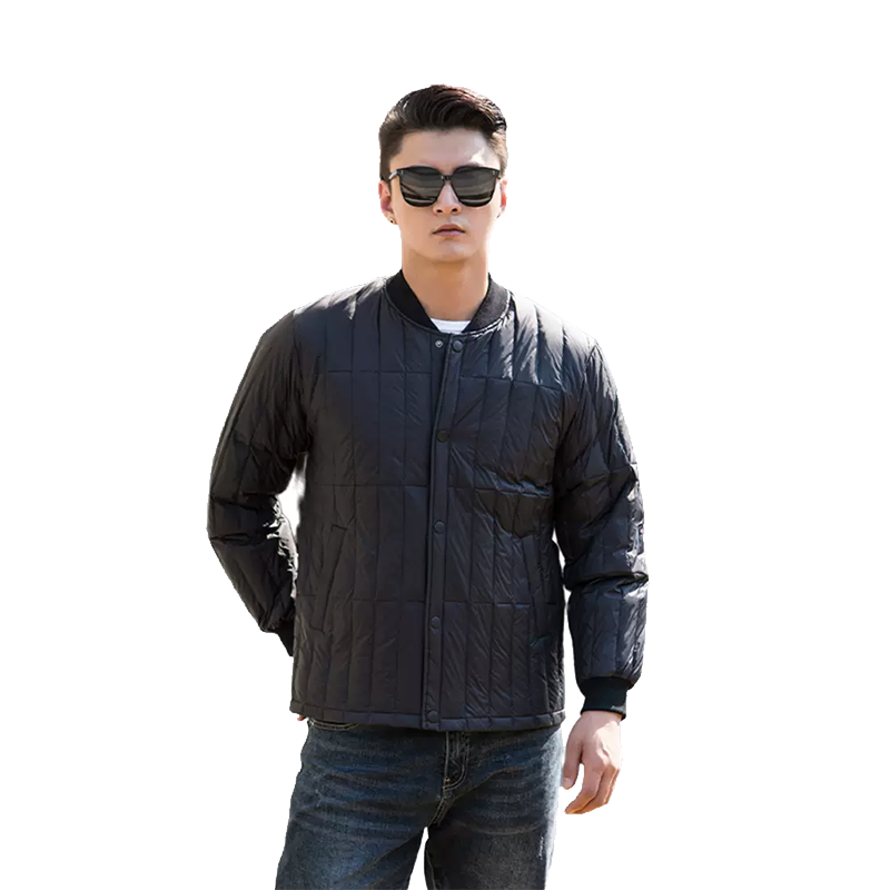 寒思冬季短款男士羽绒内恤爸爸老人装内穿外穿轻薄羽绒保暖 9017