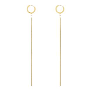 流苏耳环女长款气质耳扣韩国耳链耳饰2025年新款圆圈显脸瘦的耳线