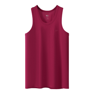 七匹狼男士红色背心男款2026本命年马年汗衫打底酒红纯棉二道内衣