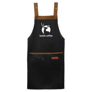 餐饮专用防水防油围裙定制logo印字奶茶火锅店商用上班工作服印制