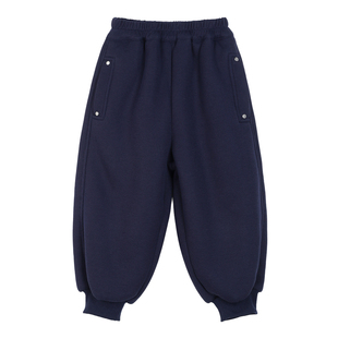 小o宝okids男童加绒卫裤2025新款宽松裤子男宝宝保暖运动裤休闲裤