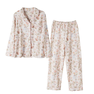 女童睡衣纯棉A类春秋加厚儿童家居服冬季女孩初中生全棉长袖套装