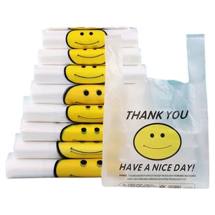 笑脸加厚塑料袋批发透明方便袋外卖水果家用背心打包超市购物袋