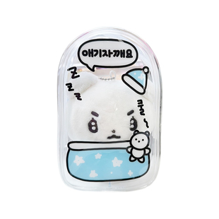 韩国ducky world创意遛娃包13cm高透痛包玩偶外出包挂件收纳包ins