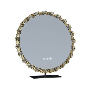 梳妆镜子桌面台式轻奢高级感卧室化妆镜智能led带灯大尺寸美妆镜