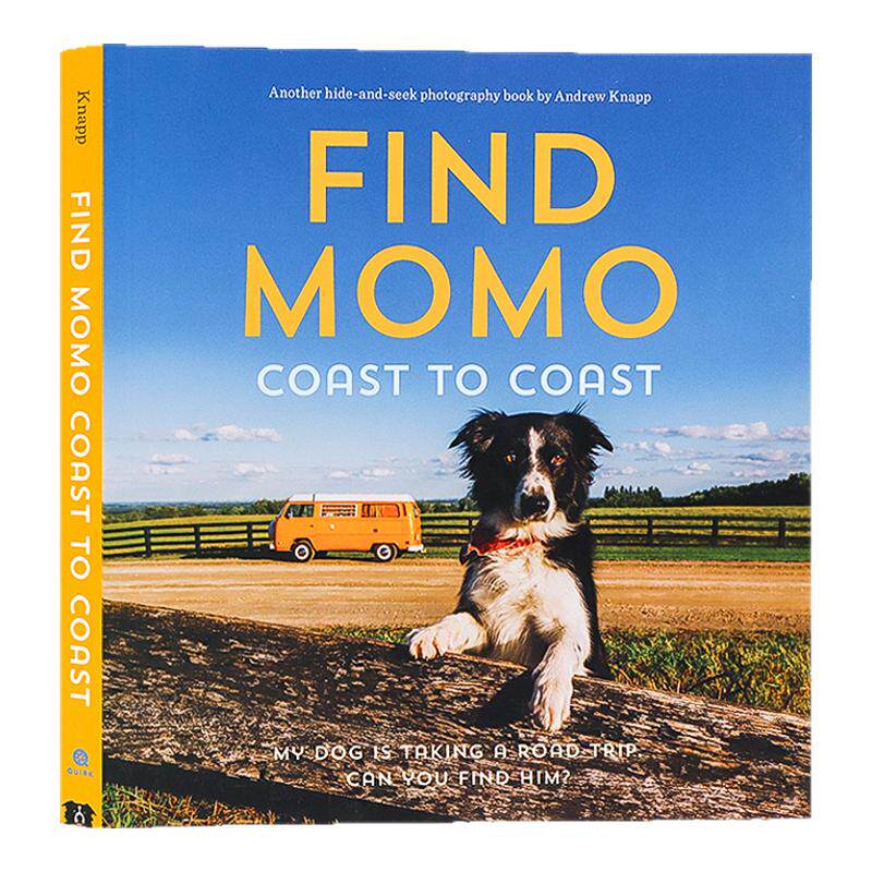 寻找莫莫海滩 英文原版 Find Momo Coast to Coast 狗狗宠物摄影 儿童互动学习艺术书 插图纽约时报畅销的摄影书 Andrew Knapp