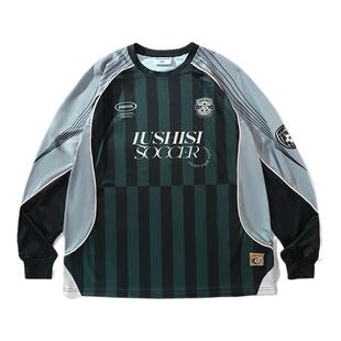 LUSHISI草根主题足球风长袖吸湿速干街头篮球服投篮服t恤运动服男