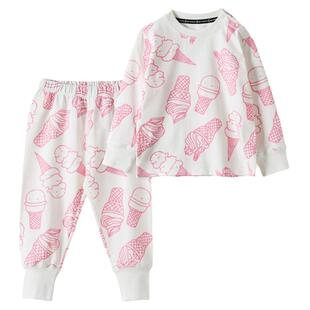 RYSONMOON薄款长袖空调服a类莫代尔棉男女童冰淇淋保暖家居服套装