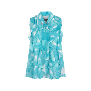 【纵横阡陌】MARYLING玛俪琳24夏季新品荷叶边印花上衣A1ECW28200