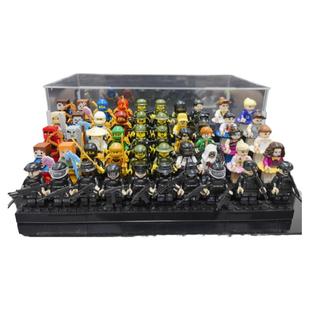 公仔漫威小人收纳盒透明亚克力防尘罩人仔展示盒架柜阶梯拼装积木