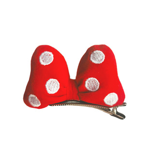 经典好卖发饰波点米妮蝴蝶结发夹女童立体发箍游乐园景点头饰红色