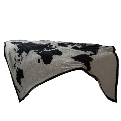 世界地图绒毯设计感装饰毯保暖