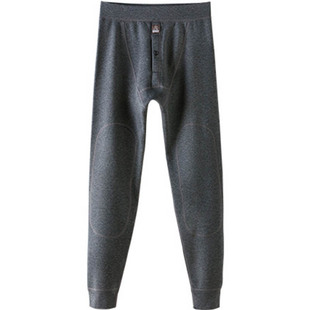 稻草人加绒加厚保暖裤男士护膝羊毛混纺打底秋裤宽松棉毛裤152618