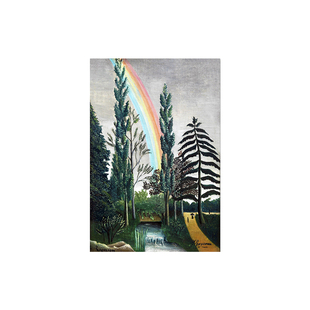 NONE ART多梅尼湖彩虹亨利卢梭风景客厅卧室小众装饰画挂画免打孔