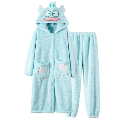 浪莎珊瑚绒睡衣女秋冬季连体睡袍