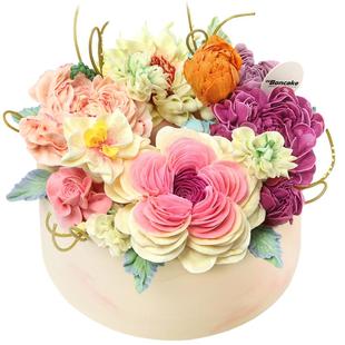 【花前月下】茉莉覆盆子裱花生日蛋糕北京上海同城配送MS BONCAKE