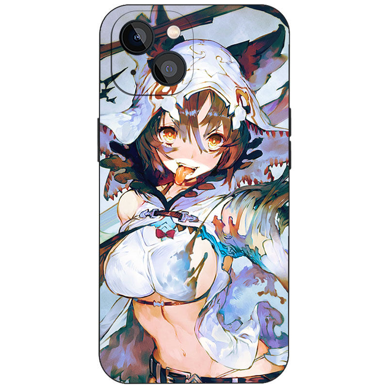 斑斓炫彩兽耳少女厚涂插画手机壳动漫周边适用苹果17液态硅胶17E磨砂16二次元Air磁吸iPhone18ProMax全包防摔