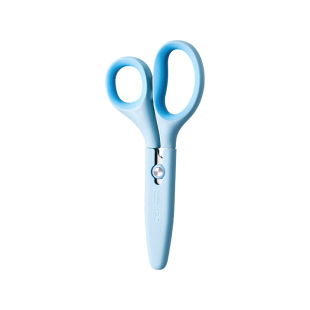 得力带保护套儿童剪刀安全手工剪刀小型小学生宝宝幼儿园专用小剪子特氟龙防锈不粘胶美工美术剪纸圆头不伤手