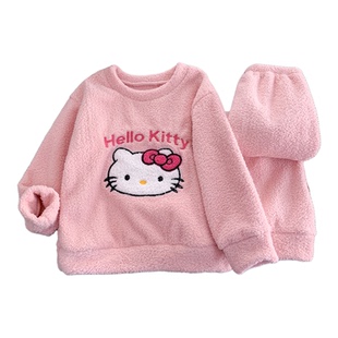 女童睡衣女款2025新款冬秋初中生女大童珊瑚绒家居服儿童居家套装