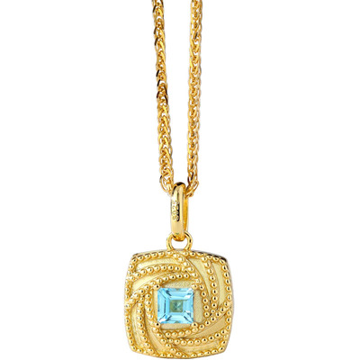 《碧穹》简约复古托帕石照片项链