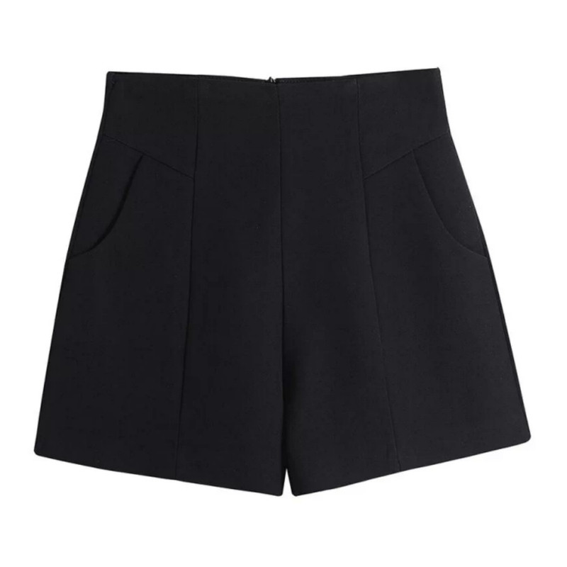毛呢短裤女秋冬阔腿高腰a字靴裤
