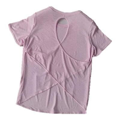 瑜伽服女夏季运动上衣美背宽松透气罩衫跑步短袖速干T恤健身服