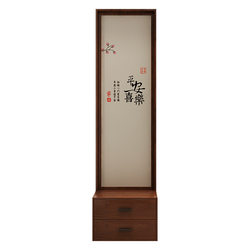 新中式美学可移动屏风隔断柜多功能遮挡带万向轮间厅柜鞋柜装饰柜