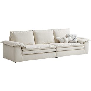 林氏家居木质地台型双人沙发棉麻布艺沙发客厅家用沙发林氏木业