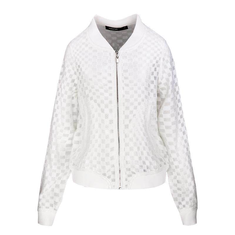 HAVVA立领短款拉链棒球服外套